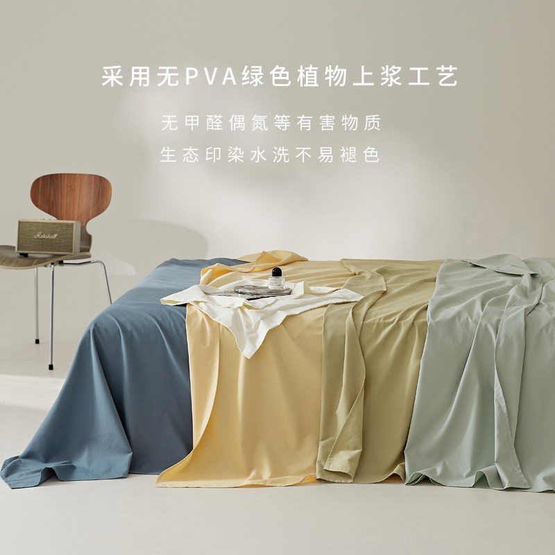 肥子妈2024新款秋冬简约纯棉全棉纯色磨毛单床单加厚单双人被单