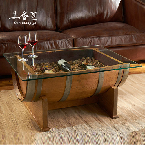 橡木桶茶几桌椅餐桌圆凳装饰酒桶酒吧酒窖橡木桶改装定做