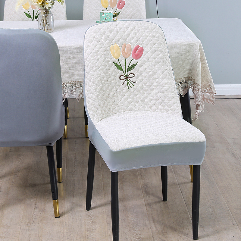 弧形全包椅子套罩家用高档凳子套夹棉防H滑通用型椅套椅垫一体防
