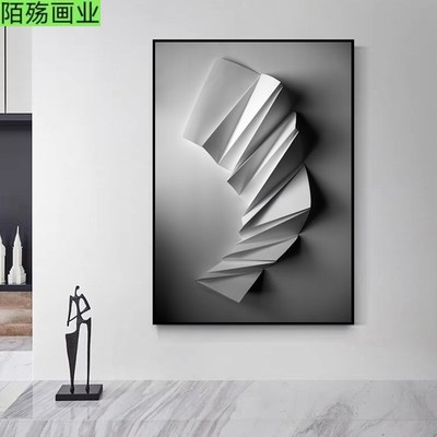 艺术极简挂画 画现代抽象几何玄关背景墙装饰画 画意式高级感立体