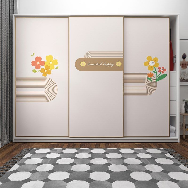 衣柜门贴纸玻璃门自粘卧室移门拉门翻新改造简约时尚加厚不透底