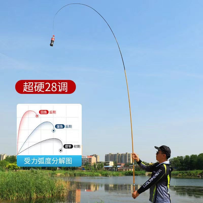 新品一竿多用定位鱼竿鲫鱼竿鲤鱼杆超轻硬28调高碳溪流竿冰花手竿