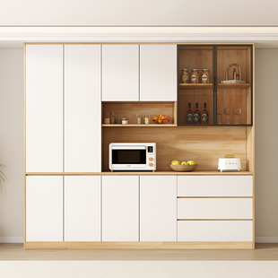 纯实木餐边柜一体靠墙全实木客厅储物柜厨房多功能收纳柜酒柜定制