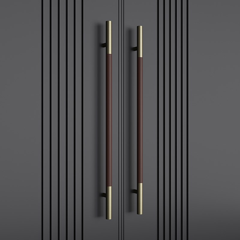 极简不锈钢实木大门把手高档酒店包厢门把手中式现代玻璃门拉手