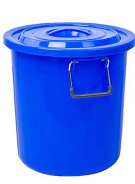 稳斯坦 WK001 塑料大桶 环卫物业垃圾桶酒店厨房收纳圆桶 蓝色50