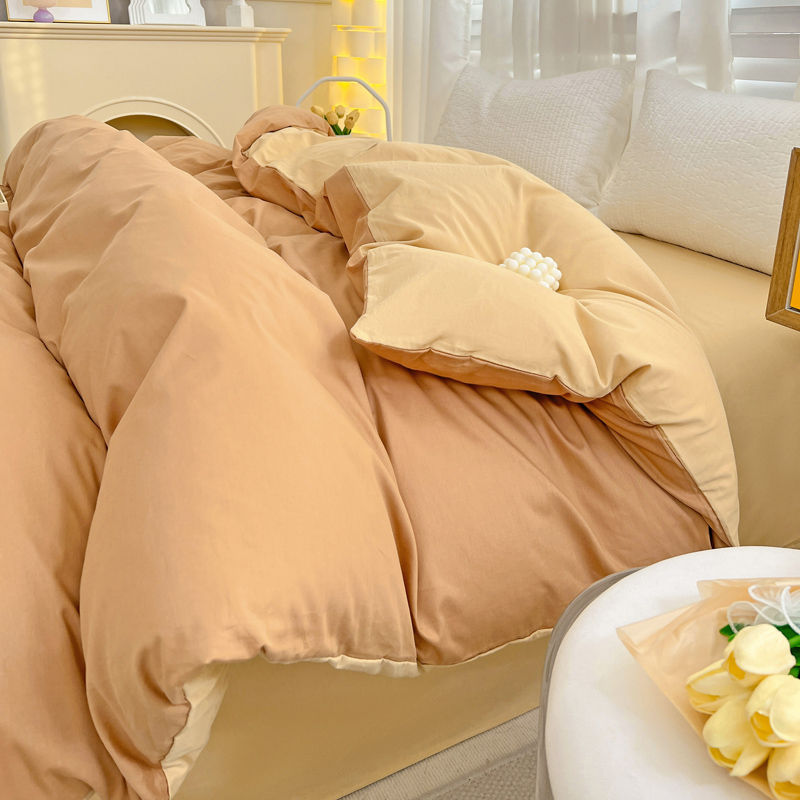 100%全棉纯色单件被罩纯棉简约被罩7x7双人1.8米床定做230x229cm