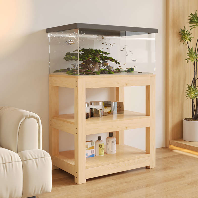 实木鱼缸架子多层组缸架鱼缸底座底柜松木架子龟缸架子承重鱼缸