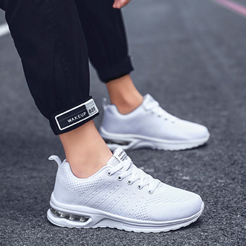 春夏网面男鞋青少年白色运动鞋男士网面跑步鞋百搭学生休闲小白鞋