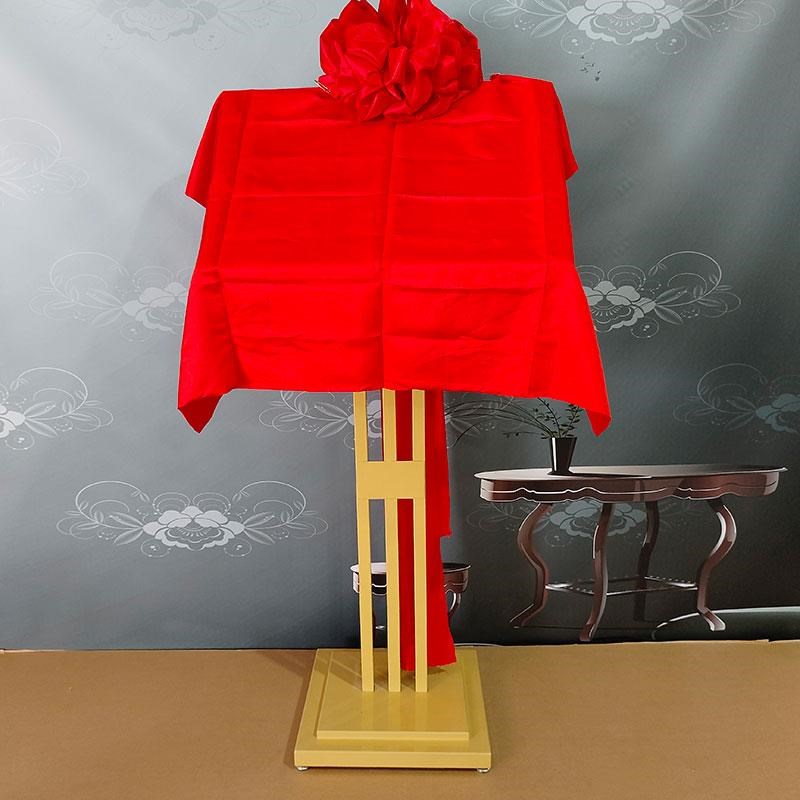 揭幕架金属铜牌架揭牌架红布球展示牌定制道具宣传牌匾立式展示架