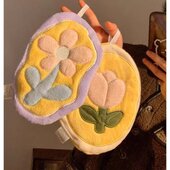 卫生间挂式 珊瑚绒厨房家用可爱郁金香不掉毛小毛巾超强吸水擦手巾