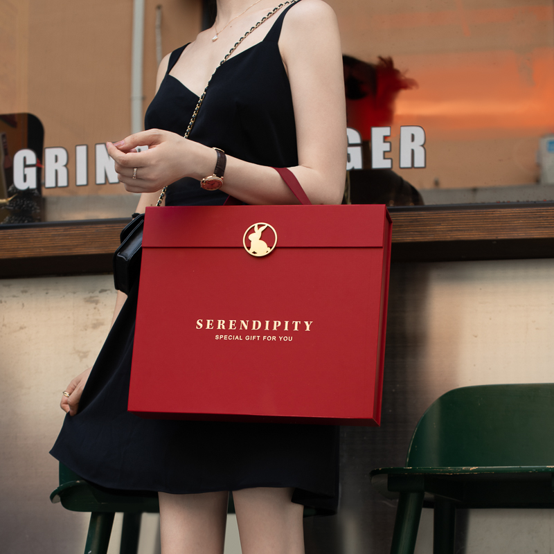 2023新款中秋6/8粒冰皮流心月饼包装盒红O色空盒子手提礼盒送礼