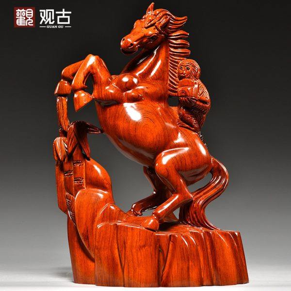 花梨木雕马到成功摆件红木雕刻白菜生肖马工艺品家居装饰开业礼品,饰品/流行首饰/时尚饰品新,摆件,淘宝优惠券,粉丝福利购,淘宝优惠卷
