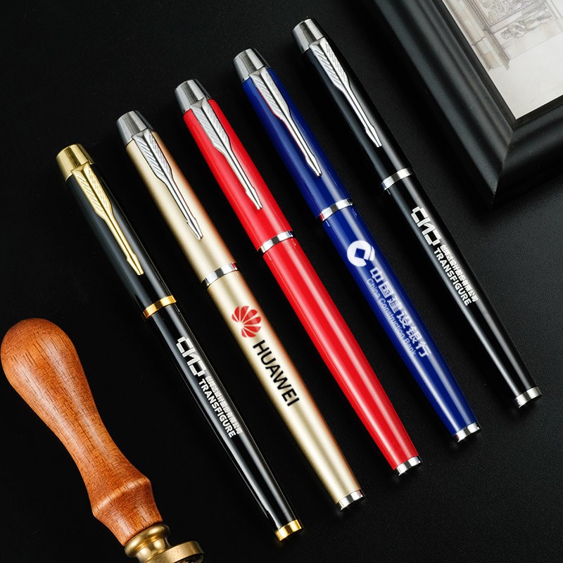 商务宝珠笔签字笔金属o笔杆0.5中性笔碳素黑水笔广告笔定制logo