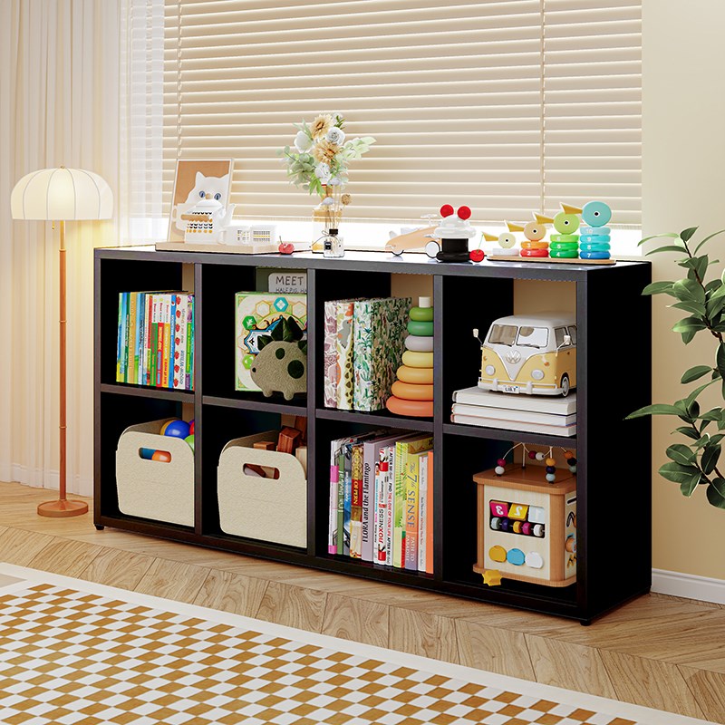 黑色铁艺格子柜中古风客厅落地置物E柜卡莱克书架自由组合方格书