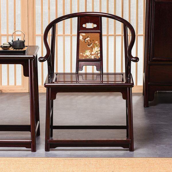 红木家具血檀木圈椅非洲小叶紫檀太师椅中式实木靠背椅安思远椅子