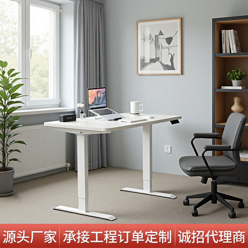 定制电动升降桌腿双电机两节办公书桌架腿电竞快装款可升降桌架腿