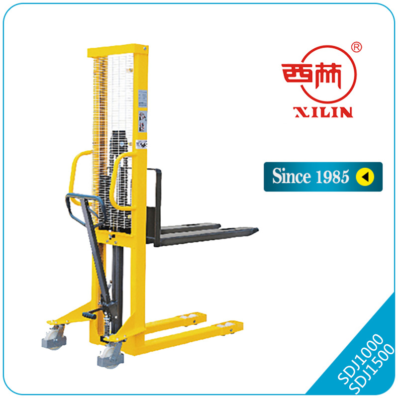 西林 手动人力托盘堆高车 轻松堆垛  0.5 1 1.5 2 吨 T  堆高叉车