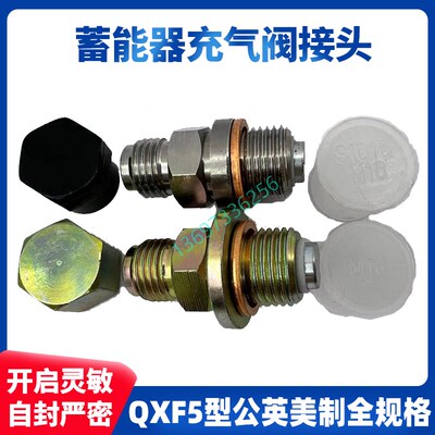 剪板折弯机储蓄能器充气阀门芯单向冲嘴接头QXF5M14UNF5/8M16x1.5