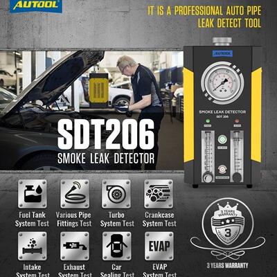 SDT206 Car Smoke Leak Detector System Leakage Tester Tool