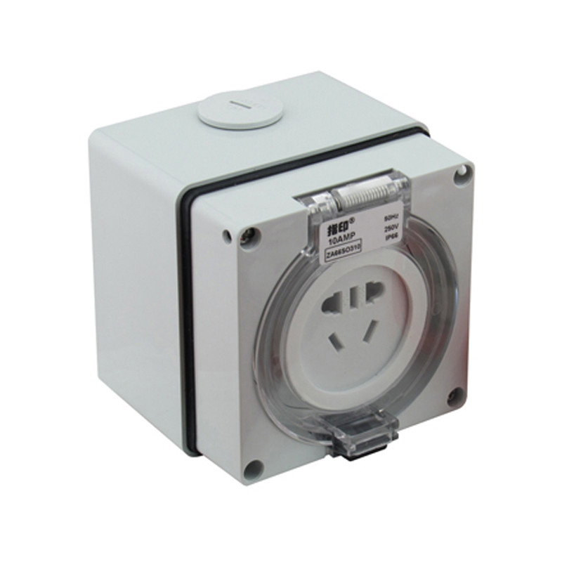 户外防水插座指印室外防雨插头10A五孔开关插排家用插板排插16A