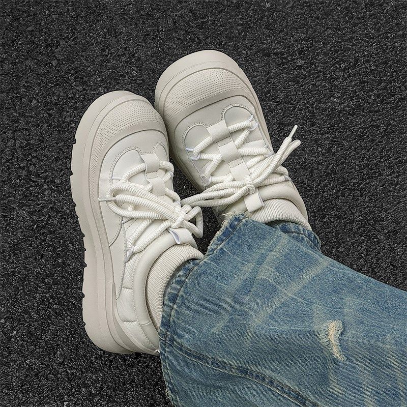 棉鞋男款冬季加绒加厚男鞋2024新款保暖袜口马丁靴厚底低帮雪地靴