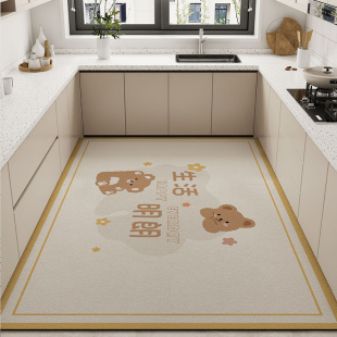 硅藻泥卡通可爱h厨房地垫防滑防油可擦免洗防水专用脚垫吸水垫家