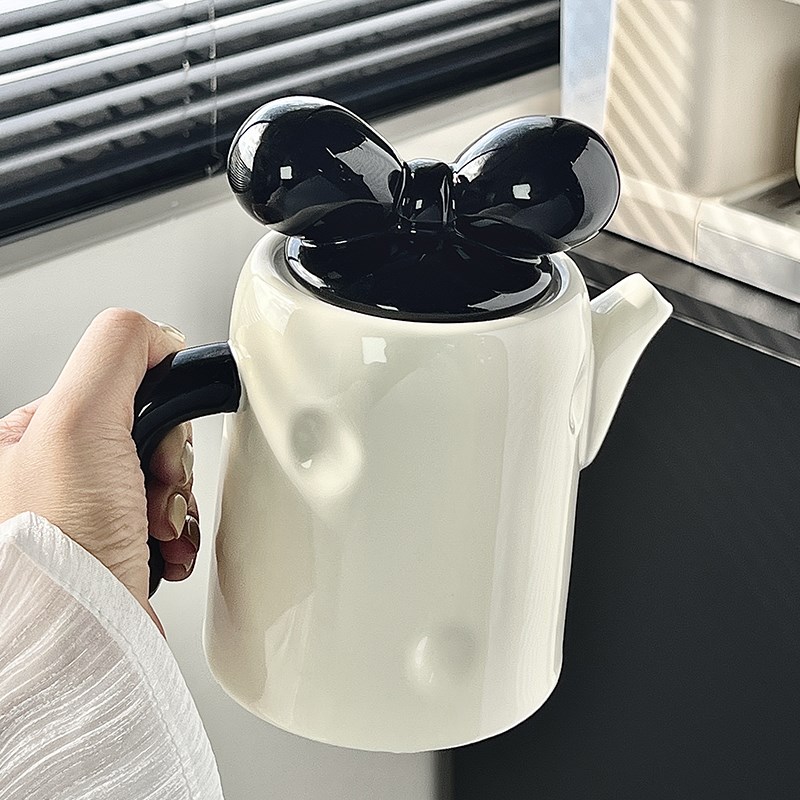 奶油风冷水壶水杯套装家用客厅陶瓷茶壶茶杯高颜值茶具待客水具