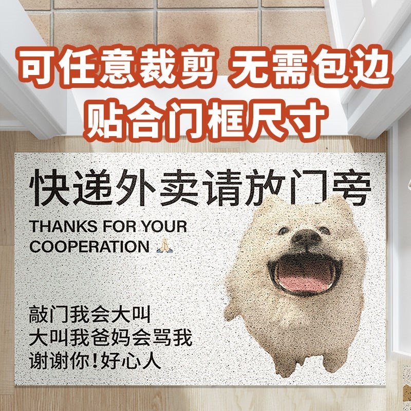 家用搞笑可爱活着回来就行入户门地垫丝圈进门大门口地毯门垫耐脏