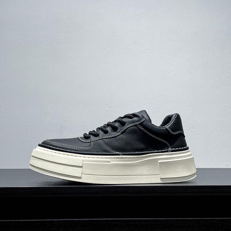 男鞋潮流运动增高德训鞋百搭厚底面包鞋男款极简通勤休闲板鞋