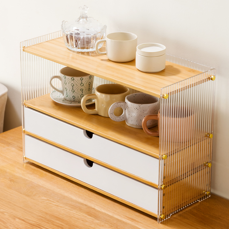 亚克力杯架置物架子水吧台面水杯茶杯架咖啡杯桌面收纳展示柜防尘