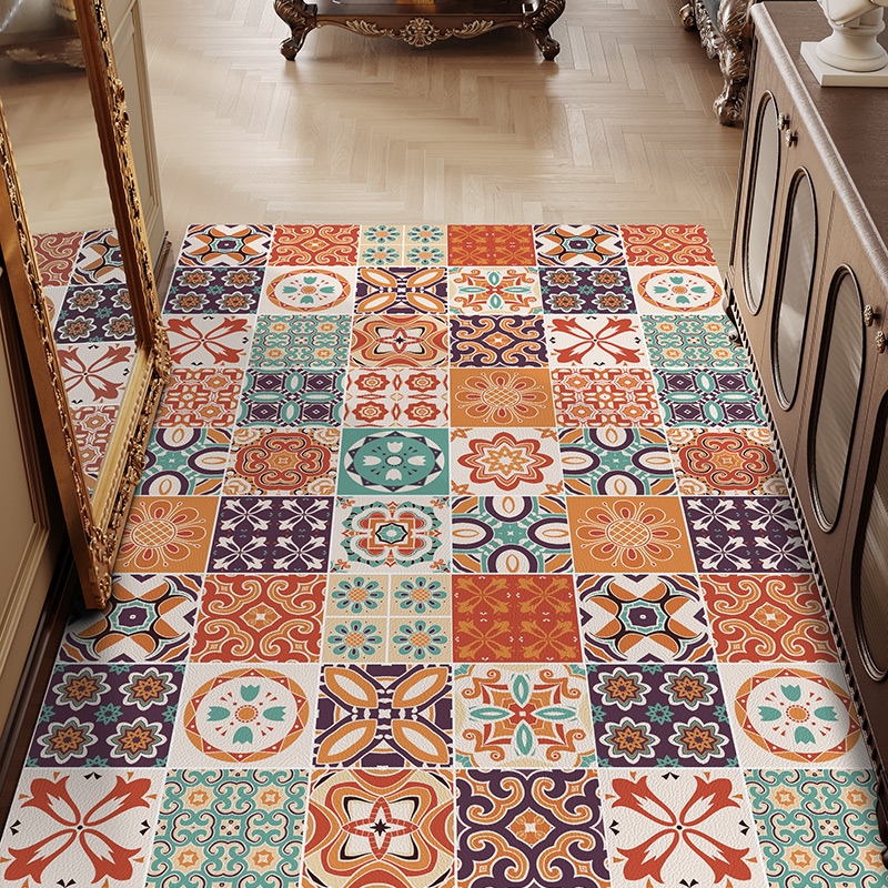 美式入户门地垫进门垫皮革门口防滑耐脏垫子可裁剪玄关脚垫地毯