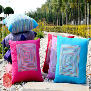 方形古色古香老粗布纯棉抱枕靠垫珍珠棉填充不变形不掉色不起球