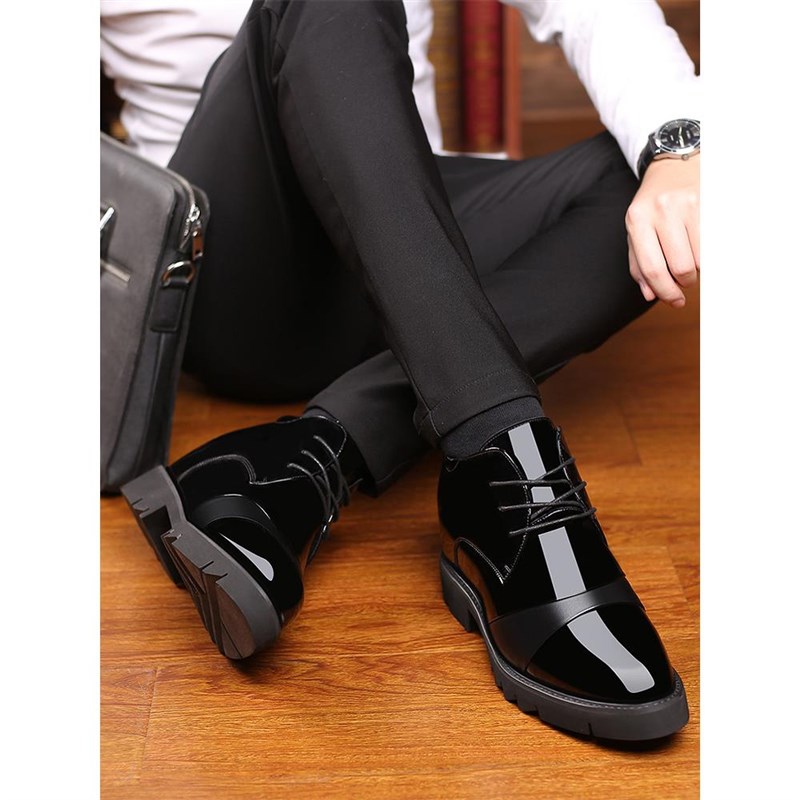 男士内增高鞋男鞋12cm商务正装皮鞋12厘米公分爆款特高漆皮高跟