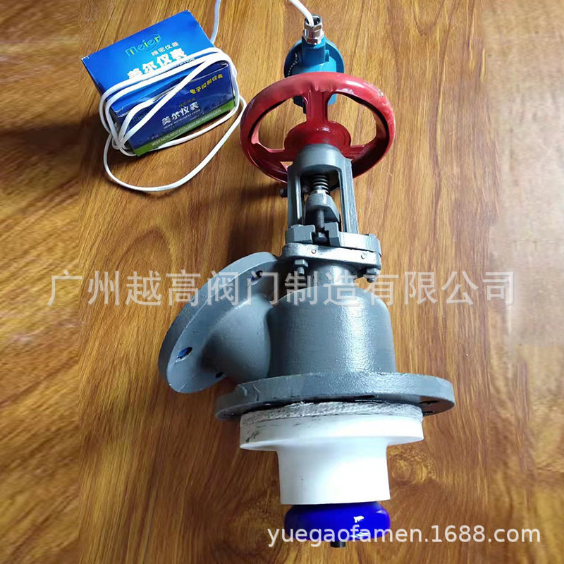 广州越高阀门带线测温搪瓷底阀放料阀手动上展下展式底阀搪瓷球阀