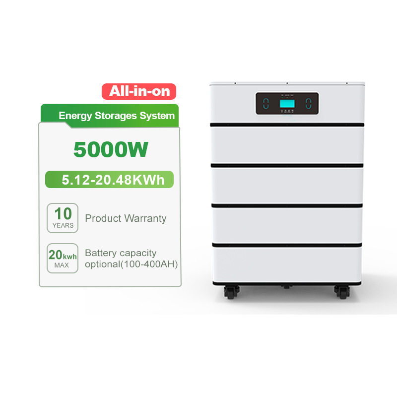 太阳能发电系统5KW一体机LifePO4电池家庭储能系统