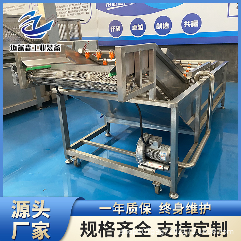 水果玉米滚杠清洗机 玉米段气泡清洗机 莲藕滚杠清洗分选加工线