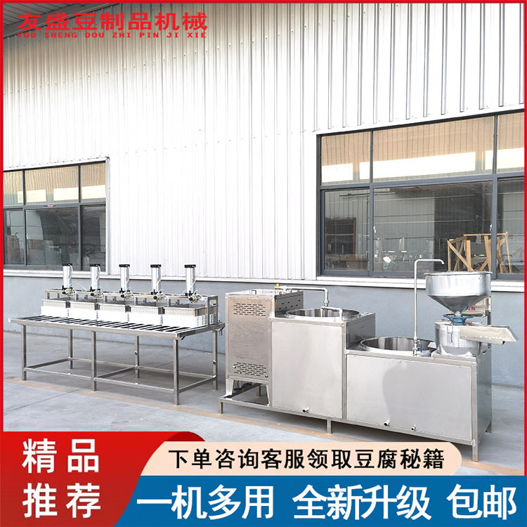 多功能豆腐机 友盛低耗高效豆腐加工机器 气电两用蒸汽煮浆豆腐机