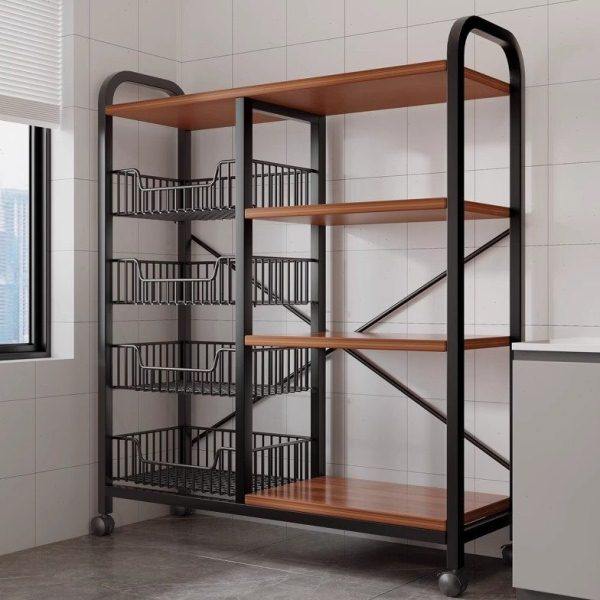 厨房多功能置物架落地多层蔬菜储物架锅具烤箱微波炉菜篮子收纳架,厨房/烹饪用具,果蔬置物架/篮/框,淘宝优惠券,粉丝福利购,淘宝优惠卷