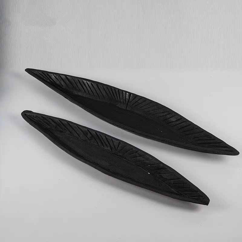 侘寂风日式碳化木船形中式摆件样板间民宿客厅玄R关电视柜桌面装