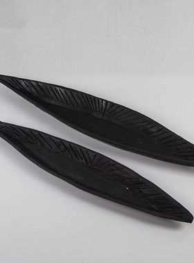 侘寂风日式碳化木船形中式摆件样板间民宿客厅玄R关电视柜桌面装