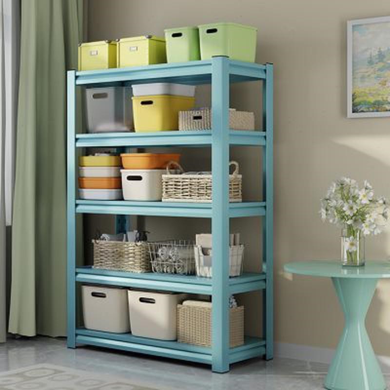 家用置物架钢制货架落地多层收纳架阳台客厅彩色储物X架超市展示