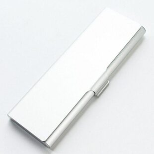 简约金属铁笔盒铝质文具盒铝制合金男女学生收纳铅笔盒文具 银色