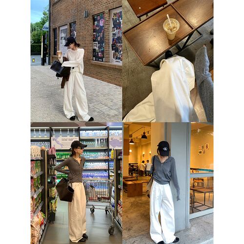 大小姐77 重磅结构感row风极简E小众秋冬好搭牛仔白色阔腿裤神裤