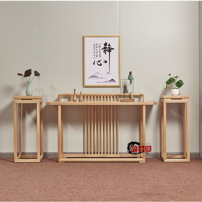 白蜡木新中式玄关条案现代简约餐边柜免邮进门隔断案几定制门厅柜