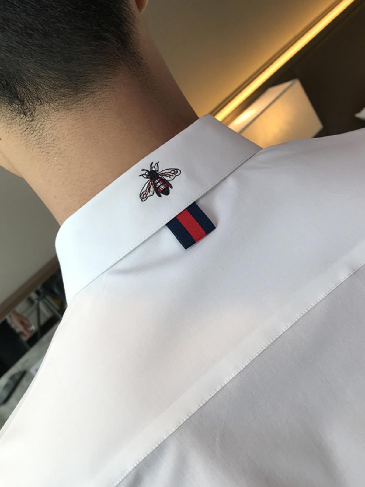 上班刺绣衬衫男长袖衬衣潮t男很仙的衬衣设计感男衬衫商务春季时