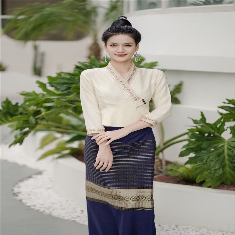 西双版纳傣族服装民族特色服装工作服H茶服定制特色云南旅游服装