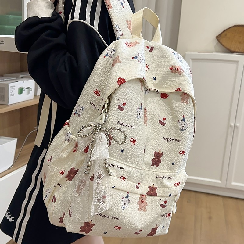 学生书包女2025新款高中女生大学生双肩包小清新轻便旅行小众揹包