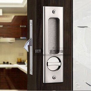 阳台门厨房门滑门锁 实木门推拉K锁 吊趟门锁 隐形移门推拉钩锁