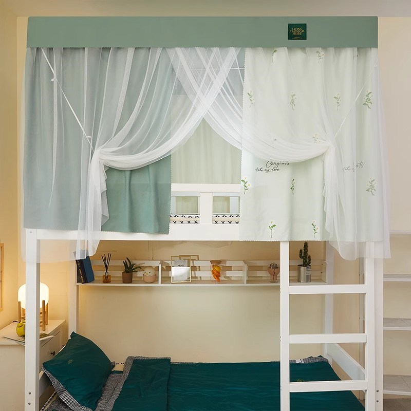 学生宿舍蚊帐强遮光床帘床幔一体式上铺下铺全包围全封闭大学寝室