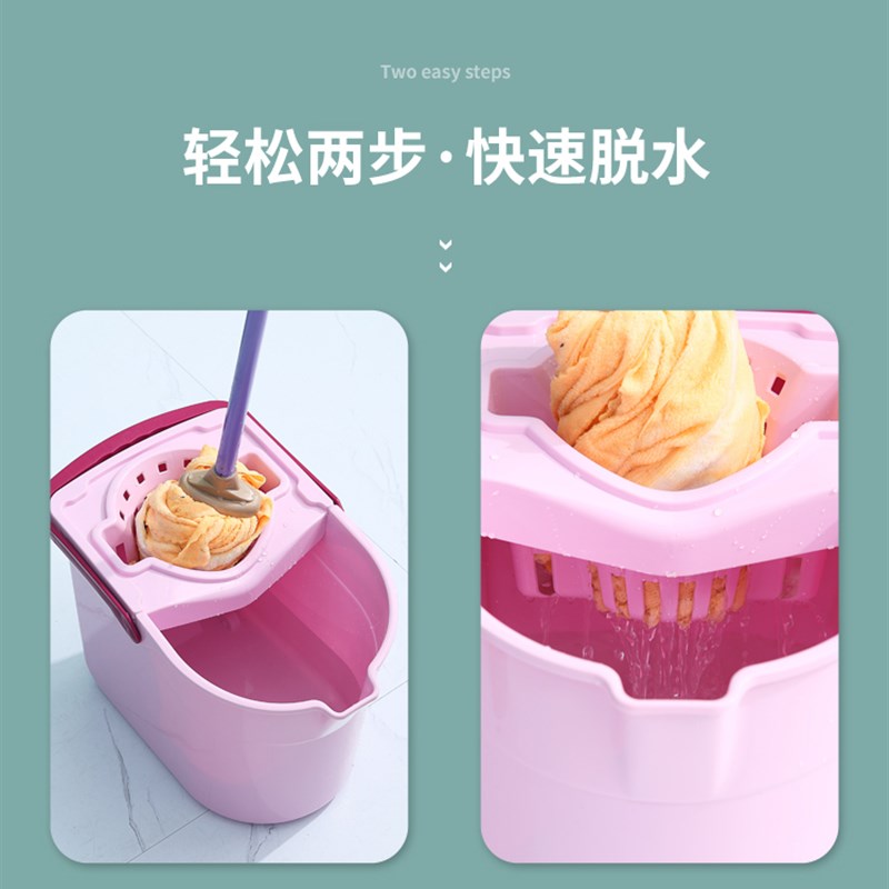 手压带滑轮加厚洗拖把桶挤水桶墩布压干桶家用塑料地拖桶拧水单桶